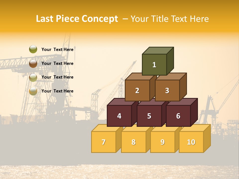 Sunset In The Harbor Of Hamburg (Germany) PowerPoint Template