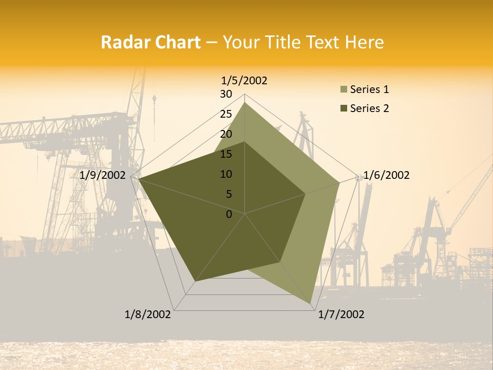 Sunset In The Harbor Of Hamburg (Germany) PowerPoint Template