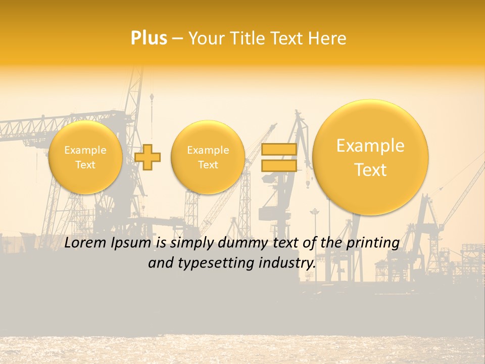 Sunset In The Harbor Of Hamburg (Germany) PowerPoint Template