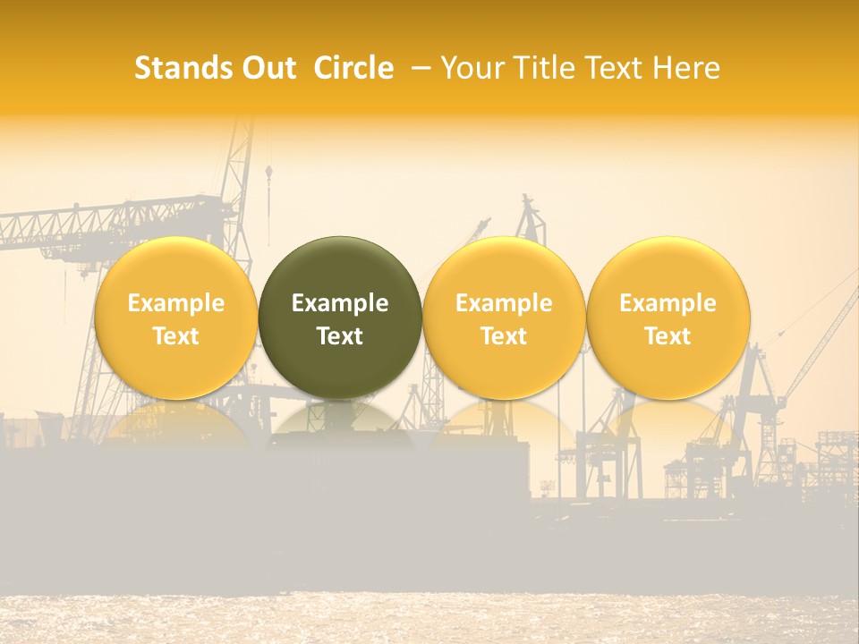 Sunset In The Harbor Of Hamburg (Germany) PowerPoint Template