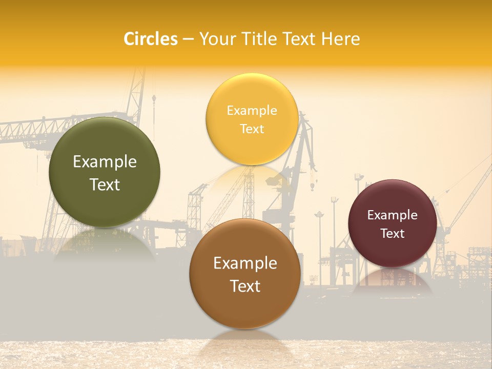 Sunset In The Harbor Of Hamburg (Germany) PowerPoint Template