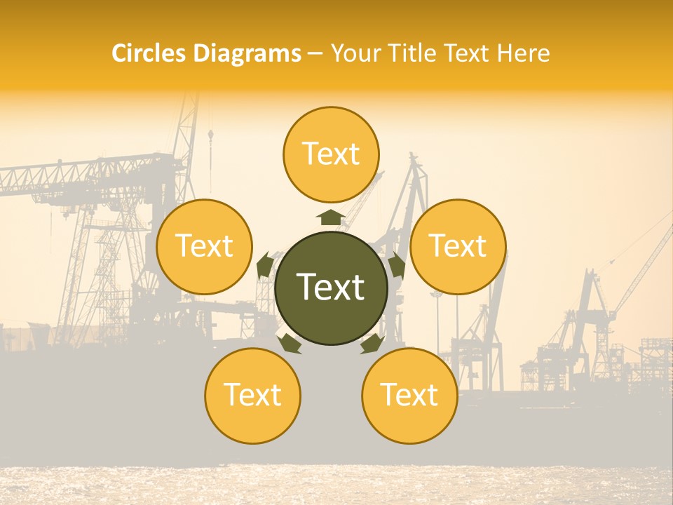 Sunset In The Harbor Of Hamburg (Germany) PowerPoint Template