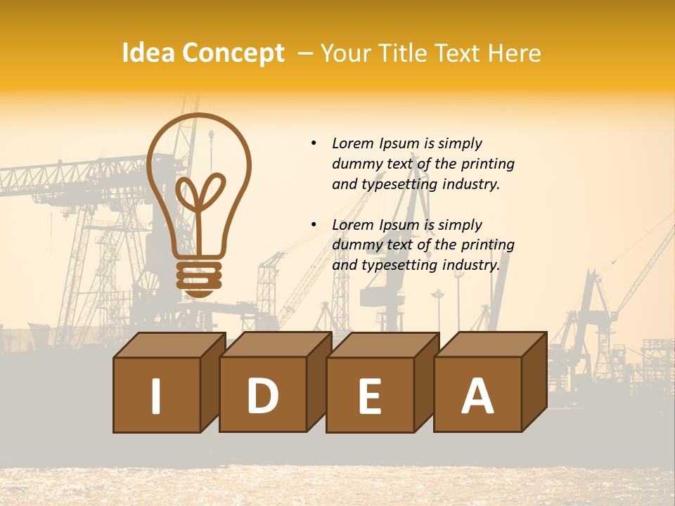 Sunset In The Harbor Of Hamburg (Germany) PowerPoint Template