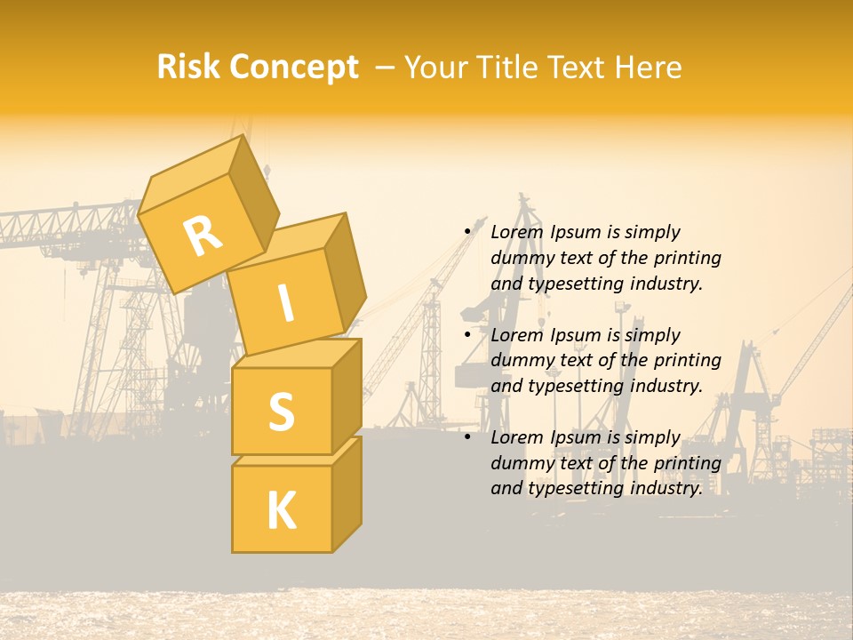 Sunset In The Harbor Of Hamburg (Germany) PowerPoint Template