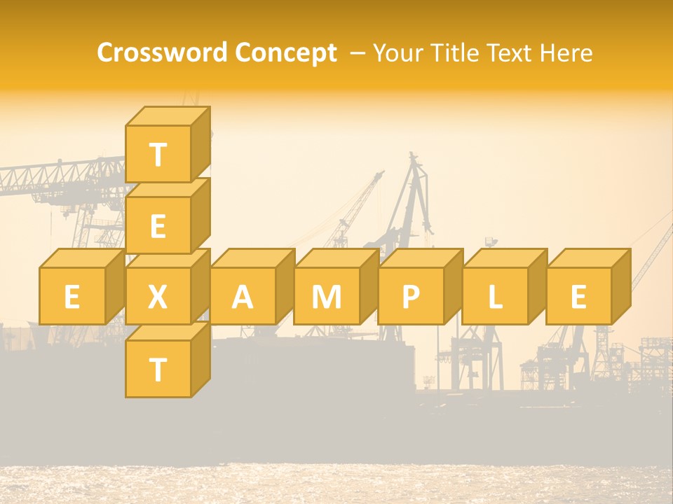 Sunset In The Harbor Of Hamburg (Germany) PowerPoint Template