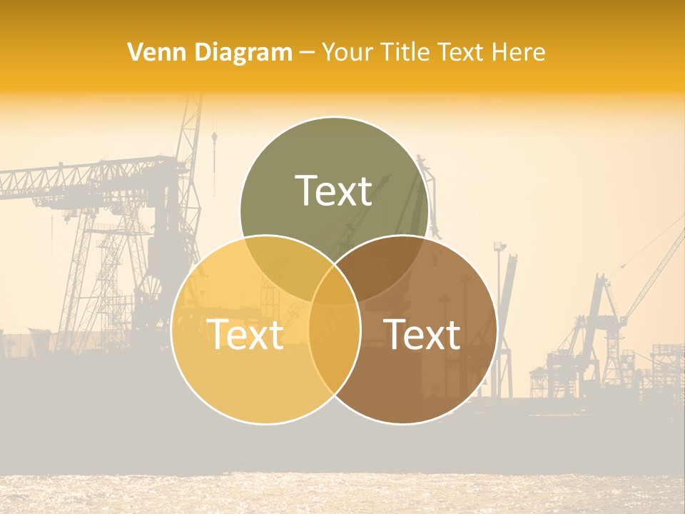 Sunset In The Harbor Of Hamburg (Germany) PowerPoint Template