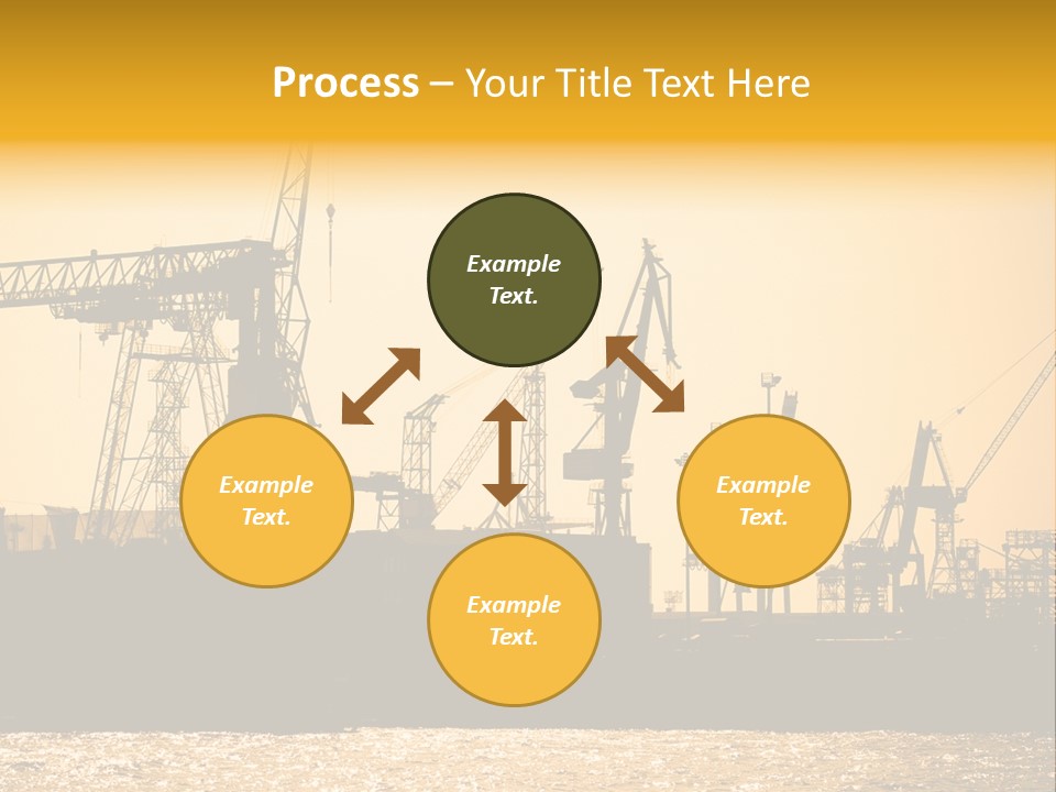 Sunset In The Harbor Of Hamburg (Germany) PowerPoint Template