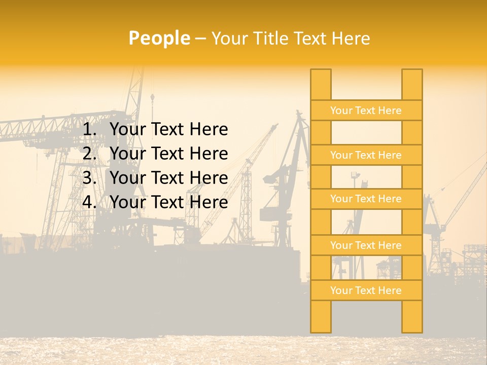 Sunset In The Harbor Of Hamburg (Germany) PowerPoint Template