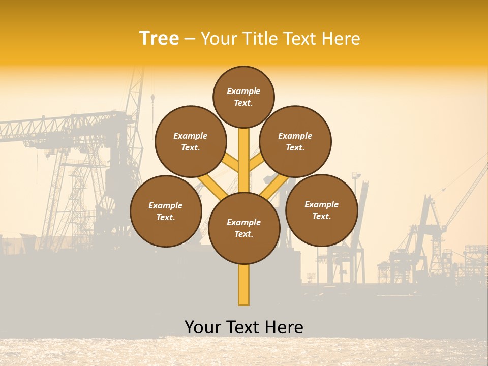 Sunset In The Harbor Of Hamburg (Germany) PowerPoint Template