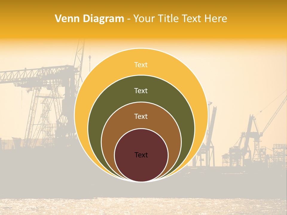 Sunset In The Harbor Of Hamburg (Germany) PowerPoint Template