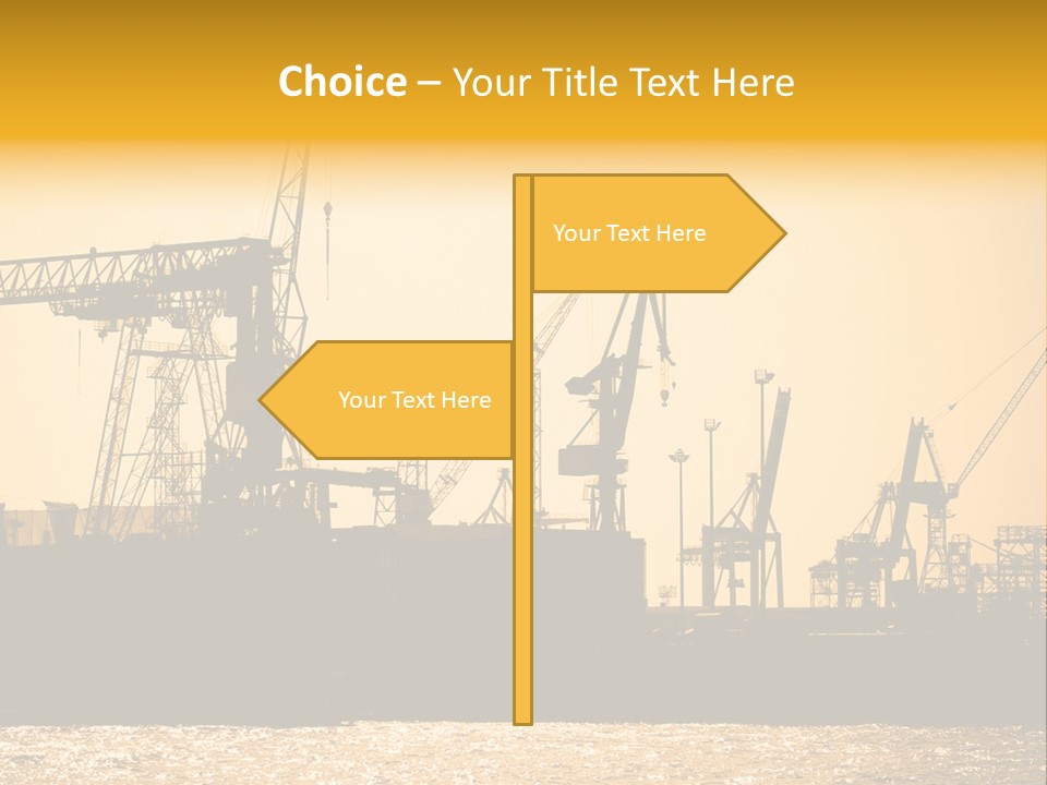 Sunset In The Harbor Of Hamburg (Germany) PowerPoint Template