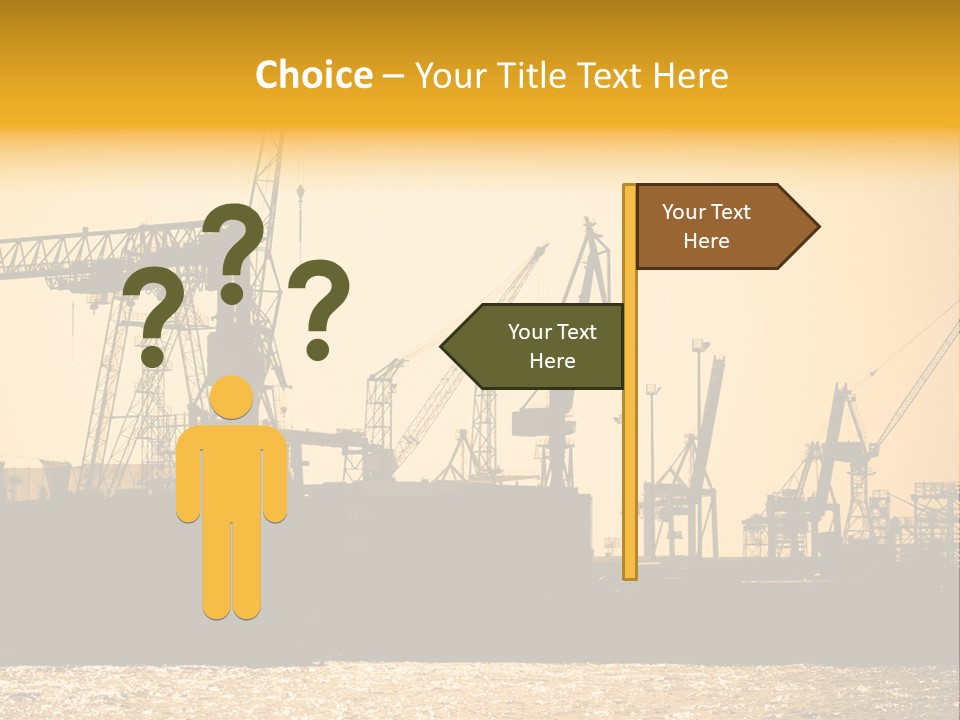 Sunset In The Harbor Of Hamburg (Germany) PowerPoint Template