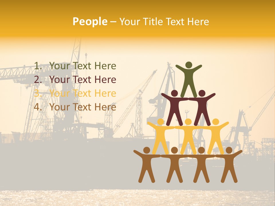 Sunset In The Harbor Of Hamburg (Germany) PowerPoint Template