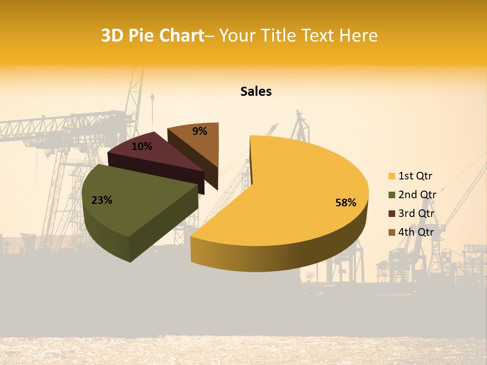 Sunset In The Harbor Of Hamburg (Germany) PowerPoint Template