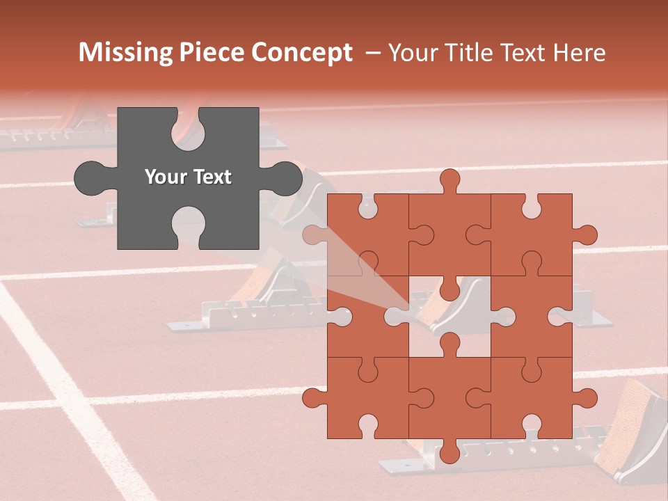 A Row Of Metal Ramps On A Red Tennis Court PowerPoint Template