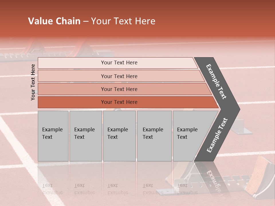 A Row Of Metal Ramps On A Red Tennis Court PowerPoint Template