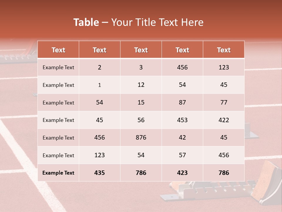 A Row Of Metal Ramps On A Red Tennis Court PowerPoint Template