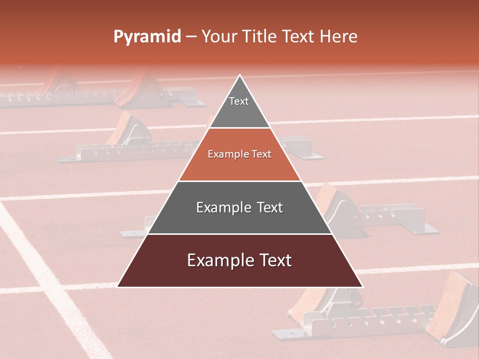 A Row Of Metal Ramps On A Red Tennis Court PowerPoint Template