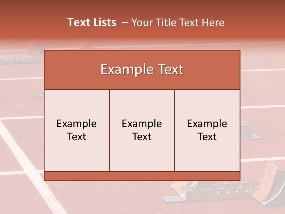 A Row Of Metal Ramps On A Red Tennis Court PowerPoint Template