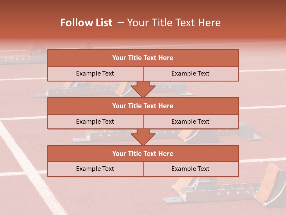 A Row Of Metal Ramps On A Red Tennis Court PowerPoint Template