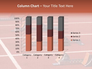 A Row Of Metal Ramps On A Red Tennis Court PowerPoint Template
