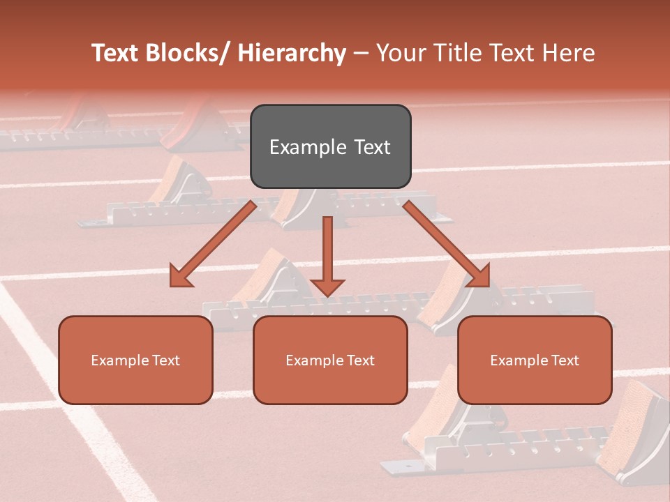 A Row Of Metal Ramps On A Red Tennis Court PowerPoint Template