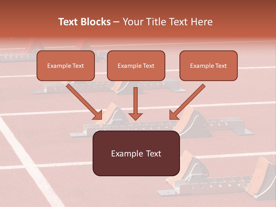 A Row Of Metal Ramps On A Red Tennis Court PowerPoint Template