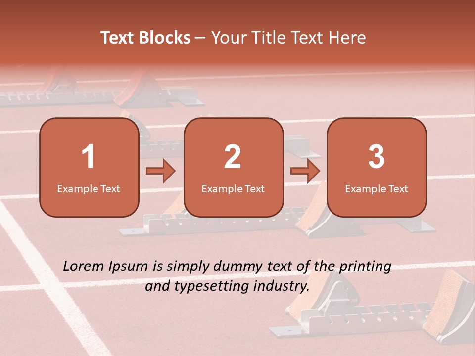 A Row Of Metal Ramps On A Red Tennis Court PowerPoint Template