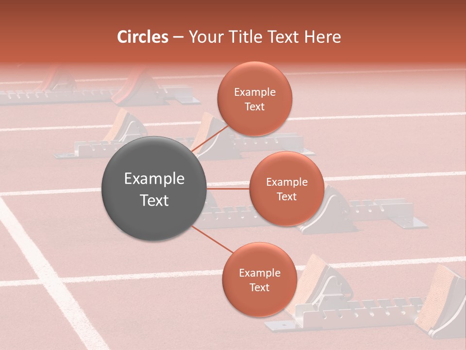 A Row Of Metal Ramps On A Red Tennis Court PowerPoint Template