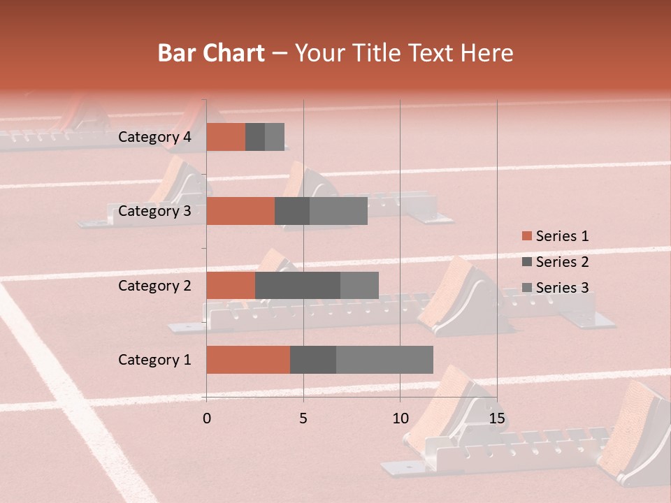 A Row Of Metal Ramps On A Red Tennis Court PowerPoint Template