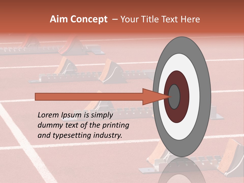 A Row Of Metal Ramps On A Red Tennis Court PowerPoint Template