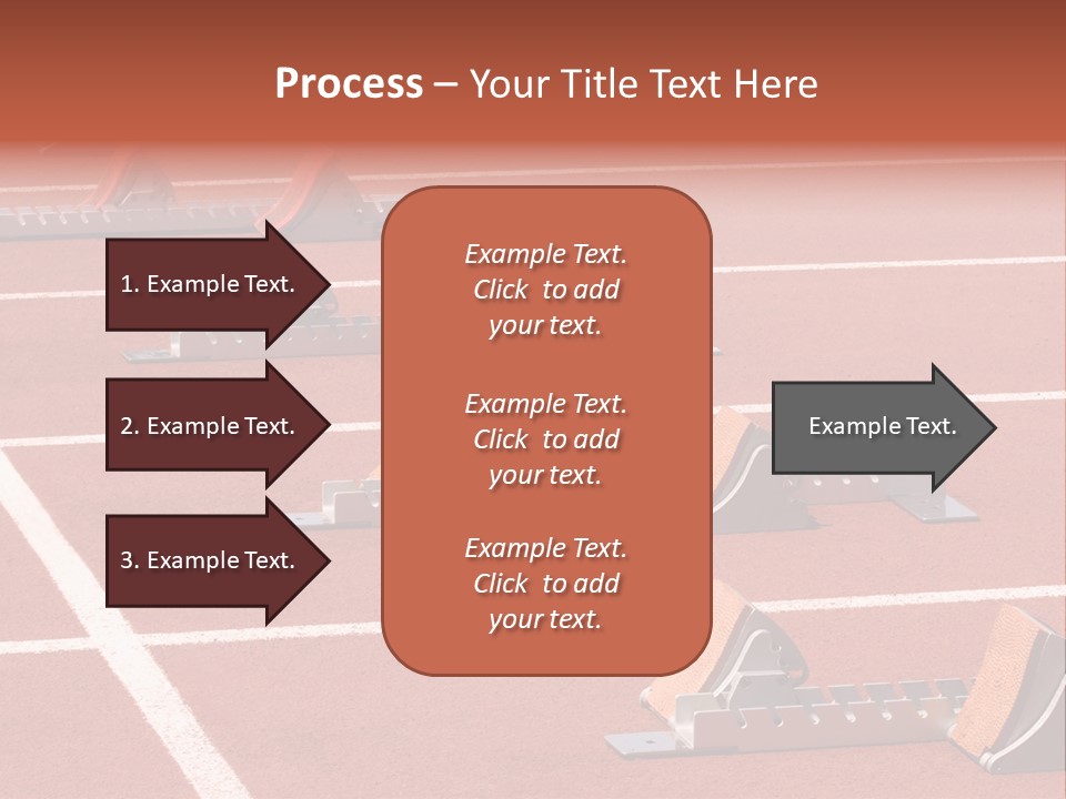 A Row Of Metal Ramps On A Red Tennis Court PowerPoint Template