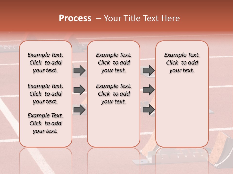 A Row Of Metal Ramps On A Red Tennis Court PowerPoint Template