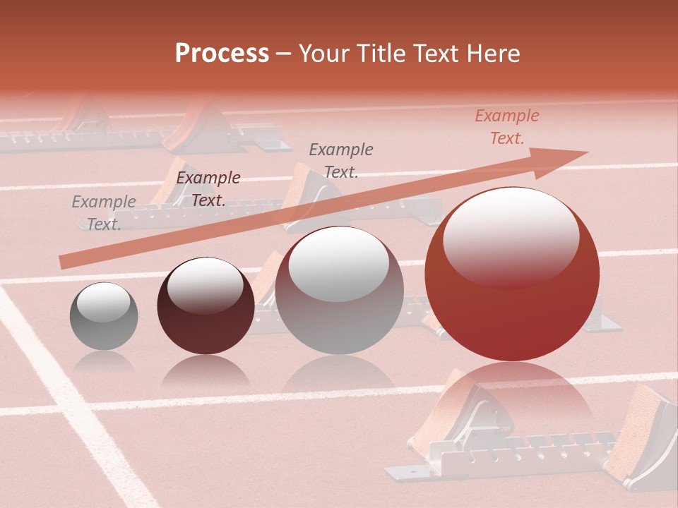 A Row Of Metal Ramps On A Red Tennis Court PowerPoint Template