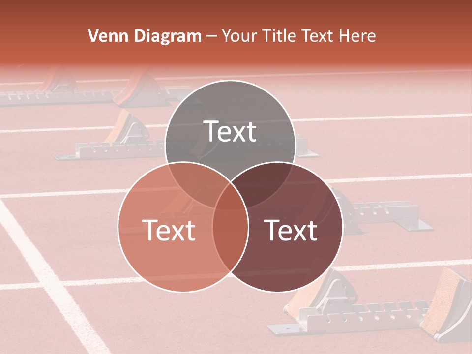 A Row Of Metal Ramps On A Red Tennis Court PowerPoint Template