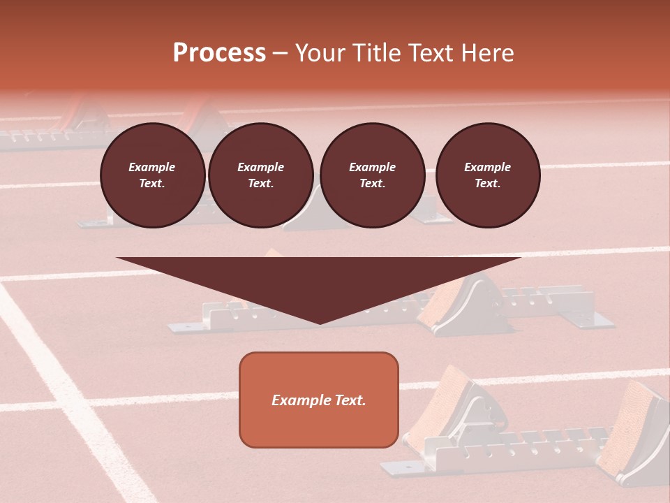 A Row Of Metal Ramps On A Red Tennis Court PowerPoint Template