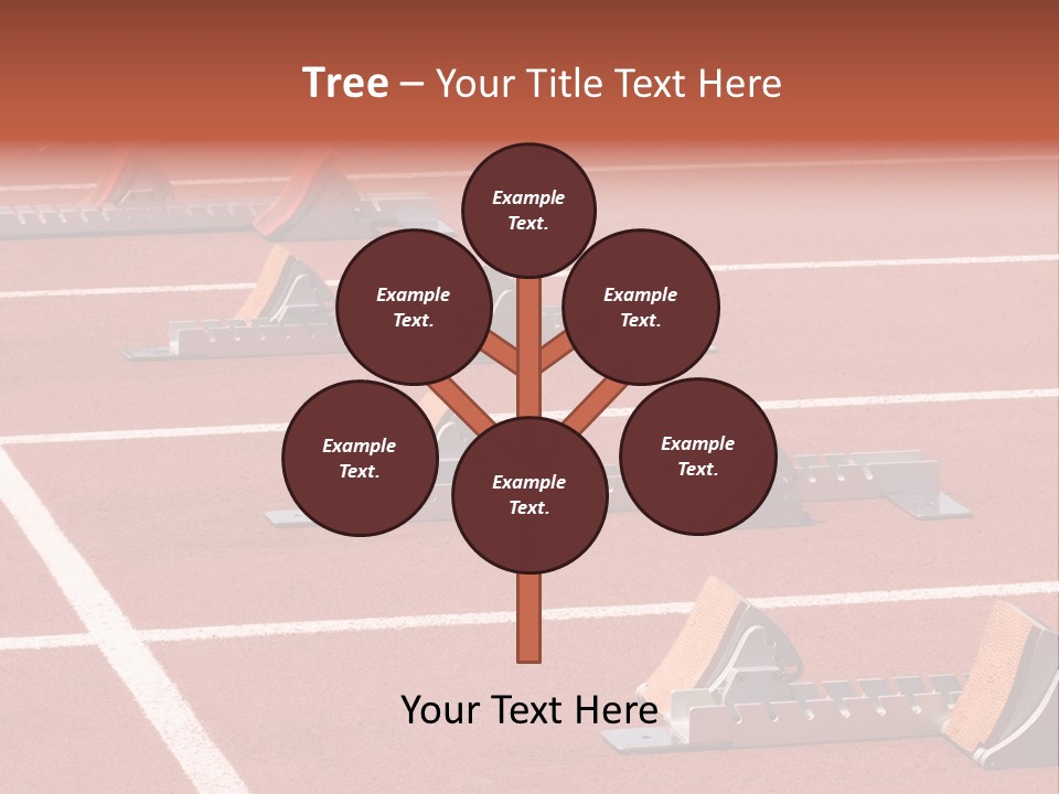 A Row Of Metal Ramps On A Red Tennis Court PowerPoint Template