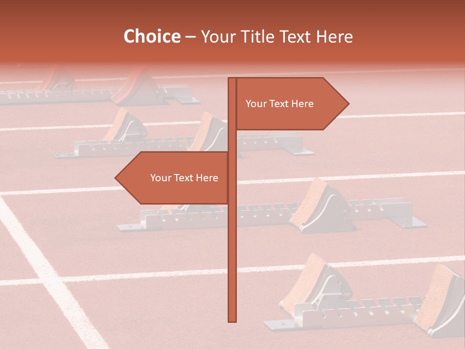 A Row Of Metal Ramps On A Red Tennis Court PowerPoint Template