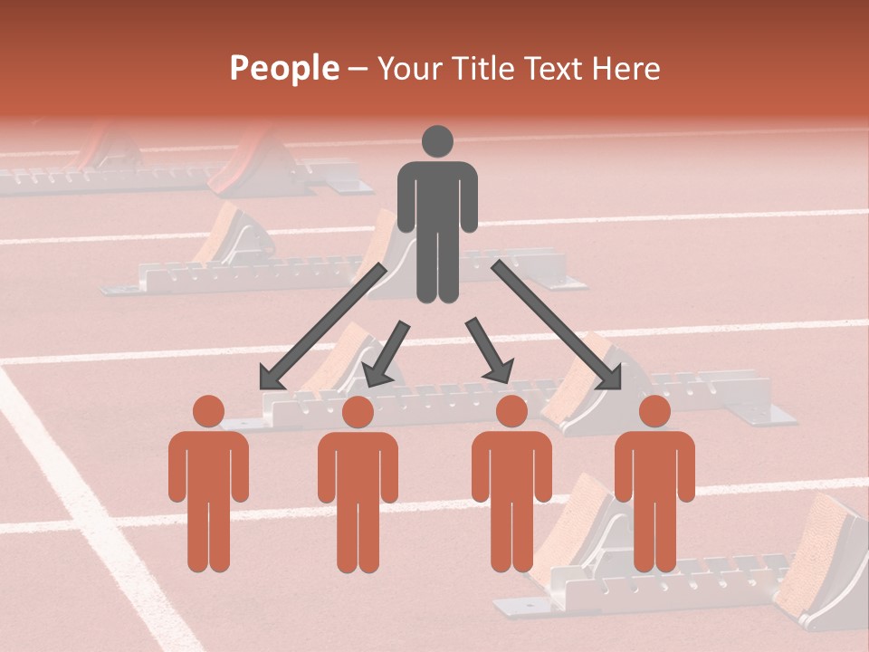 A Row Of Metal Ramps On A Red Tennis Court PowerPoint Template