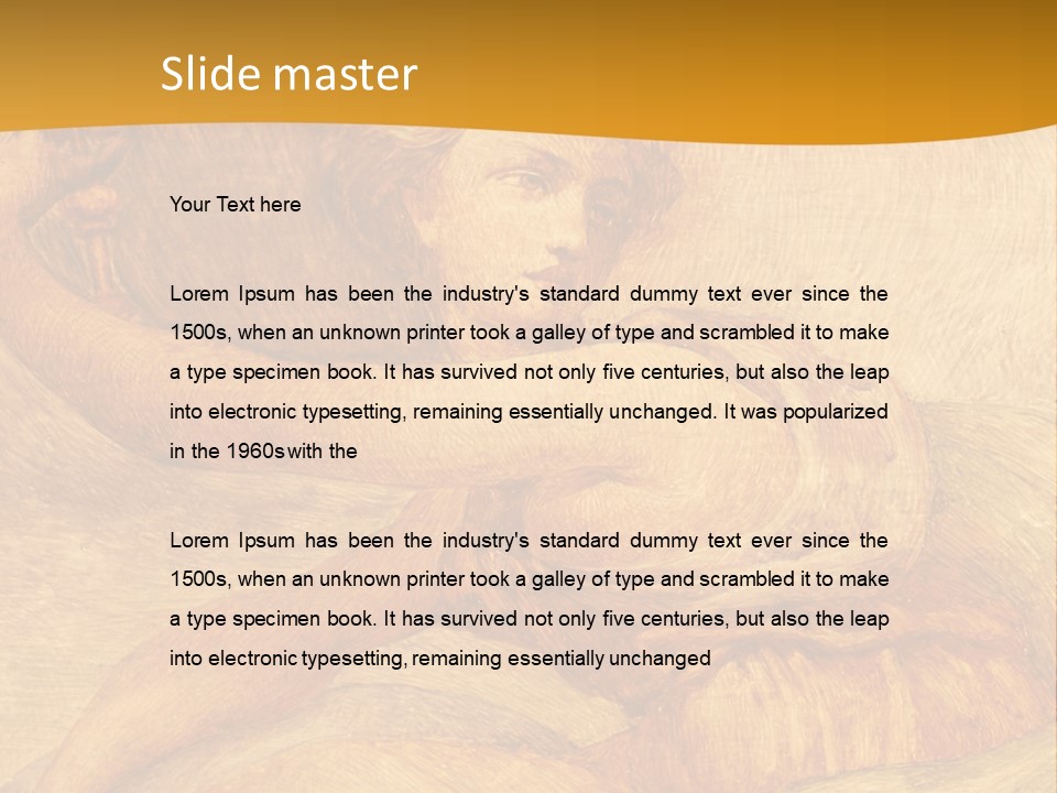 Old Fresco With Beautiful Woman From Palazzo Vecchio In Florence PowerPoint Template