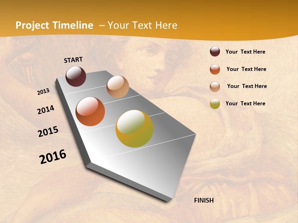 Old Fresco With Beautiful Woman From Palazzo Vecchio In Florence PowerPoint Template