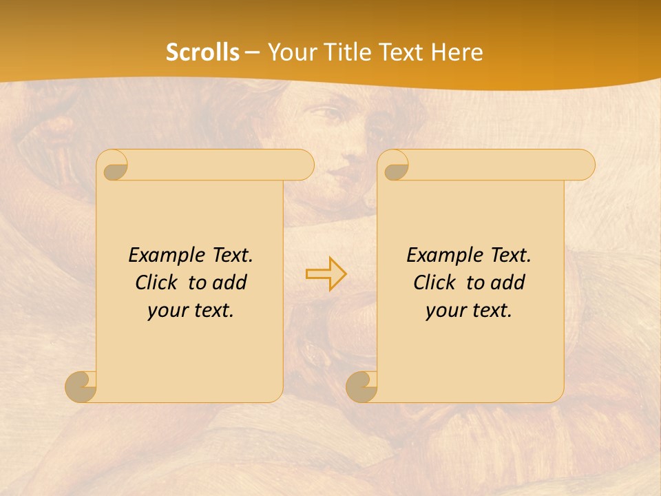 Old Fresco With Beautiful Woman From Palazzo Vecchio In Florence PowerPoint Template