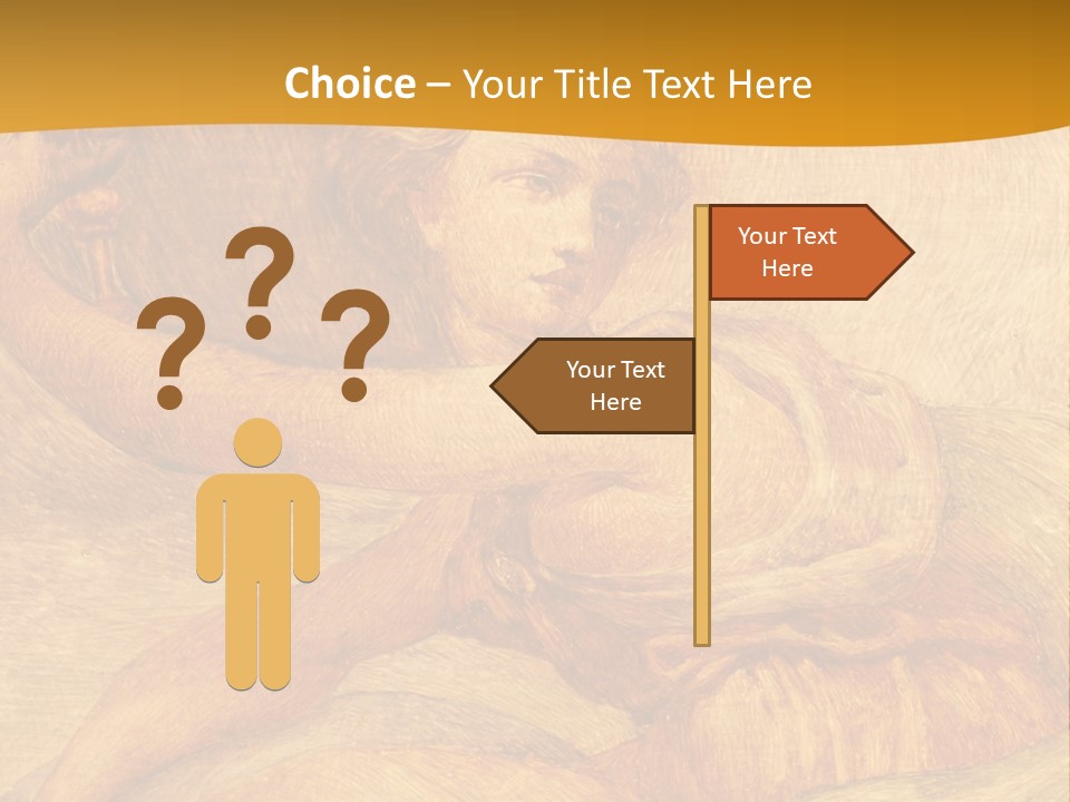 Old Fresco With Beautiful Woman From Palazzo Vecchio In Florence PowerPoint Template