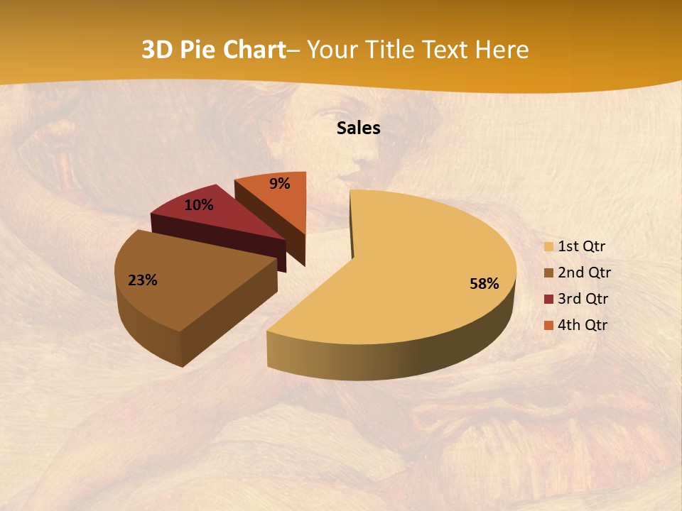 Old Fresco With Beautiful Woman From Palazzo Vecchio In Florence PowerPoint Template