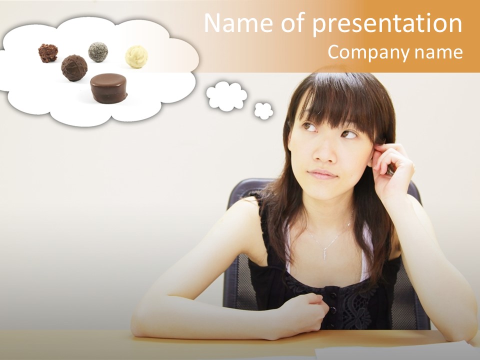 Young Girl With A Chocolate Food Craving PowerPoint Template