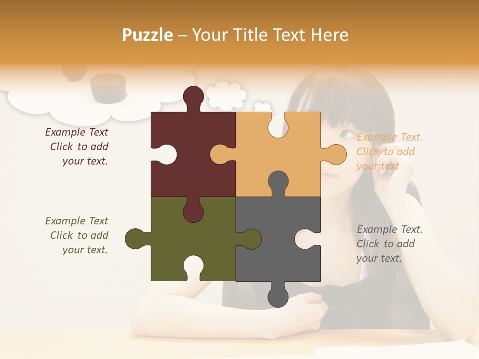 Young Girl With A Chocolate Food Craving PowerPoint Template