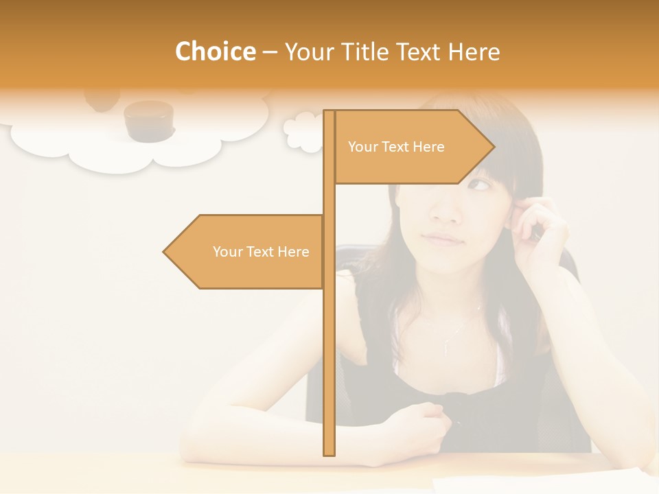 Young Girl With A Chocolate Food Craving PowerPoint Template