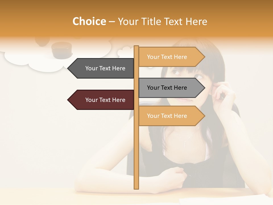 Young Girl With A Chocolate Food Craving PowerPoint Template