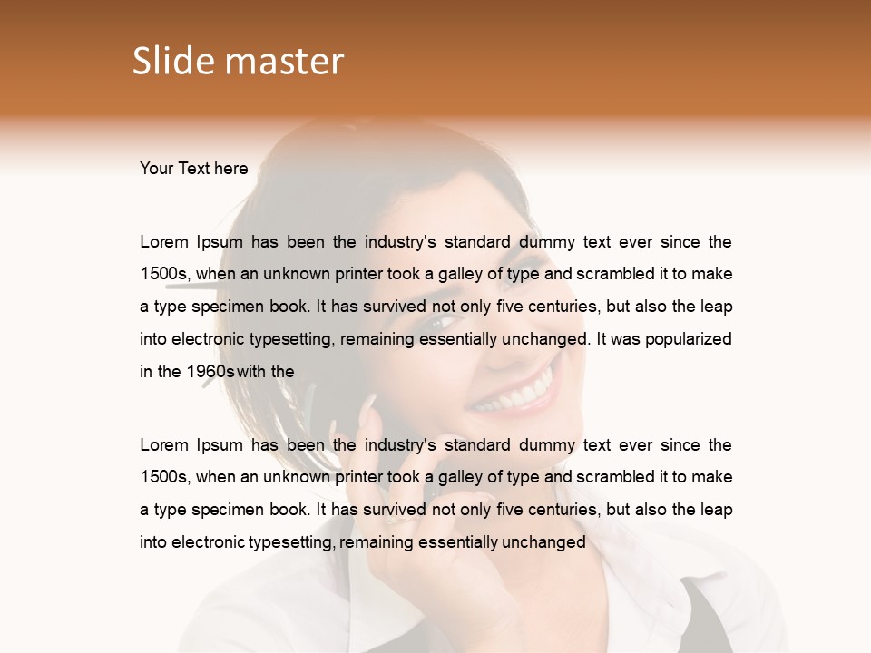 Young Woman With Big Amazaing Smile Speaking On Cell Phone PowerPoint Template