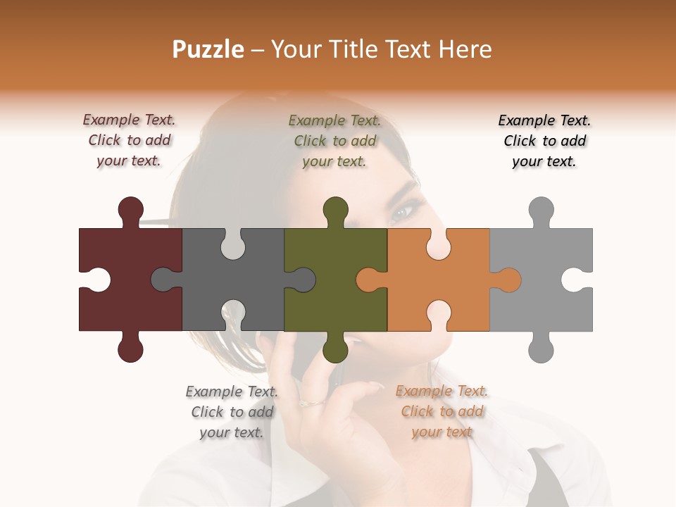 Young Woman With Big Amazaing Smile Speaking On Cell Phone PowerPoint Template